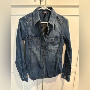 PAIGE Blue Denim Button Down Shirt